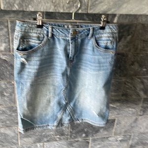 Denim mini skirt